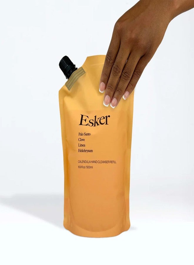 ESKER Calendula Hand Cleanser Refill Pouch – Plant-Based Hand Wash Refill with Essential Oils & Calendula – Eco-Friendly, Cruelty-Free, Sulfate-Free – 16.9 fl oz - Image 2